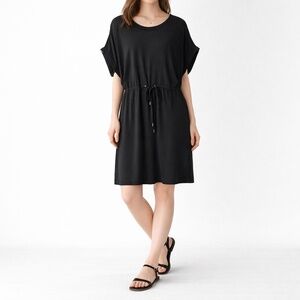 RACHEL RACHEL ROY Black Casual Dress with Drawstring Waist Side Pockets Sz XXL